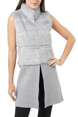 Love Token Earl Genuine Rabbit Vest - LT10-78 Gray